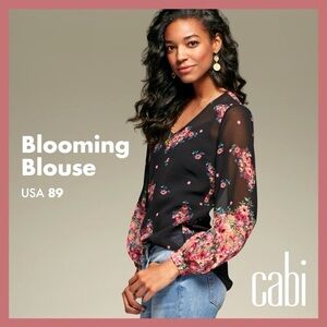 CAbi Sheer Blooming Blouse